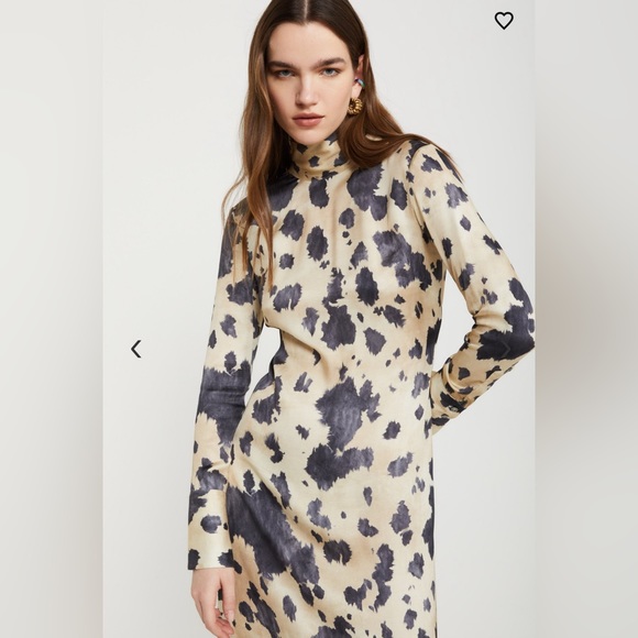 Long Sleeve Silk Midi Dress - Picture 2 of 5